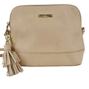 MADDEN GIRL Cream Side Tassel Crossbody Bag Purse